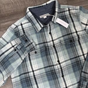 Outerknown Blanket Shirt Men's Size XL‎ Blue Plaid Organic Cotton Heavy NEW $168